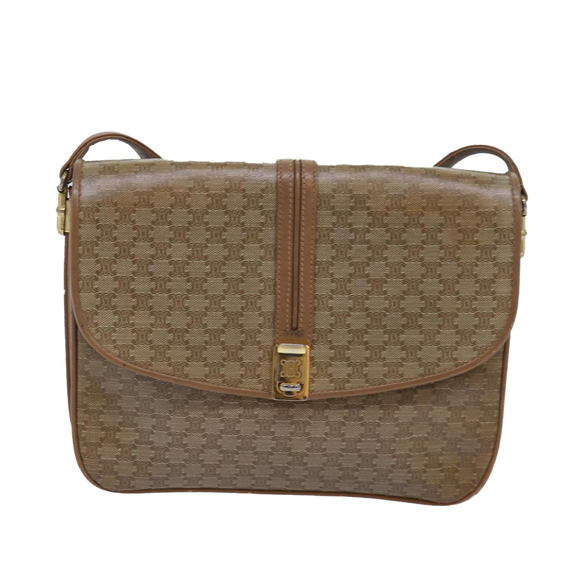 CELINE Macadam Canvas Shoulder Bag Beige Auth 82011 - Picture 13 of 16